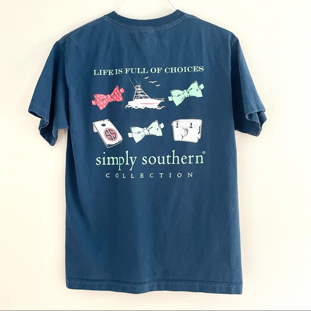 Simply Southern Preppy Navy Blue T-shirt Size M